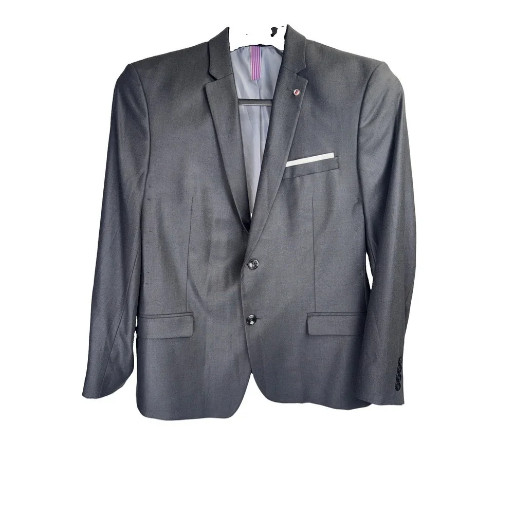 Zara Mens Textured Suit Jacket Blazer Sport Coat 44 Regular US  Charcoal